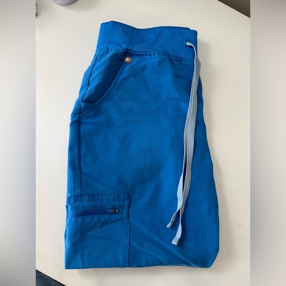 Figs Capri Blue High Rise Jogger Scrub Pants - Picture 2 of 5